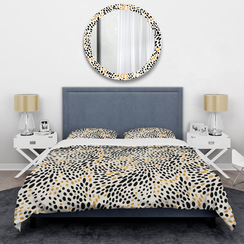 Ensemble de housse de couette Ashat, Housse de couette pour grand lit et 2 taies décor