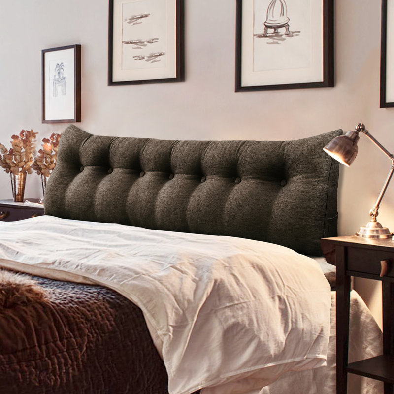 180cm Curved Headboard Pillow, 50cm H x 200cm W, Coffee