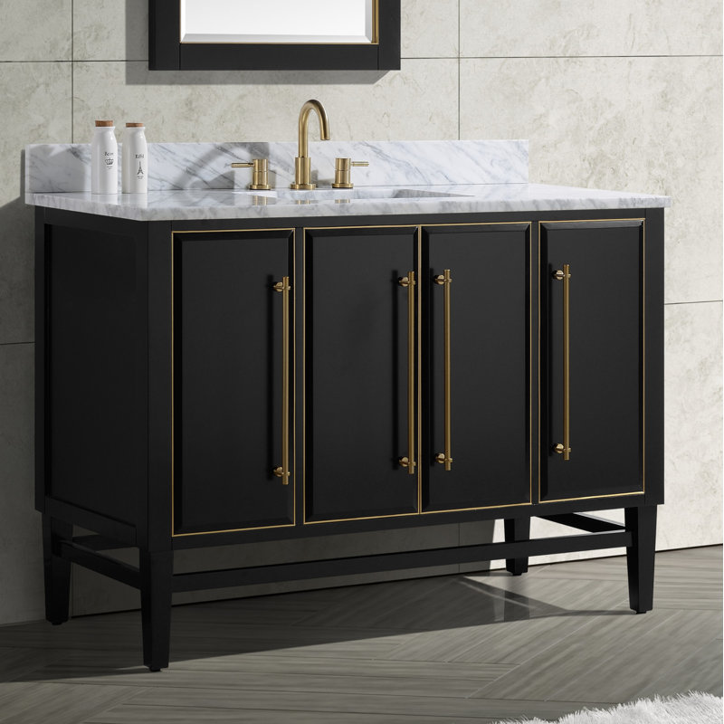 Mason 48'' W Single Bathroom Vanity Base, Black