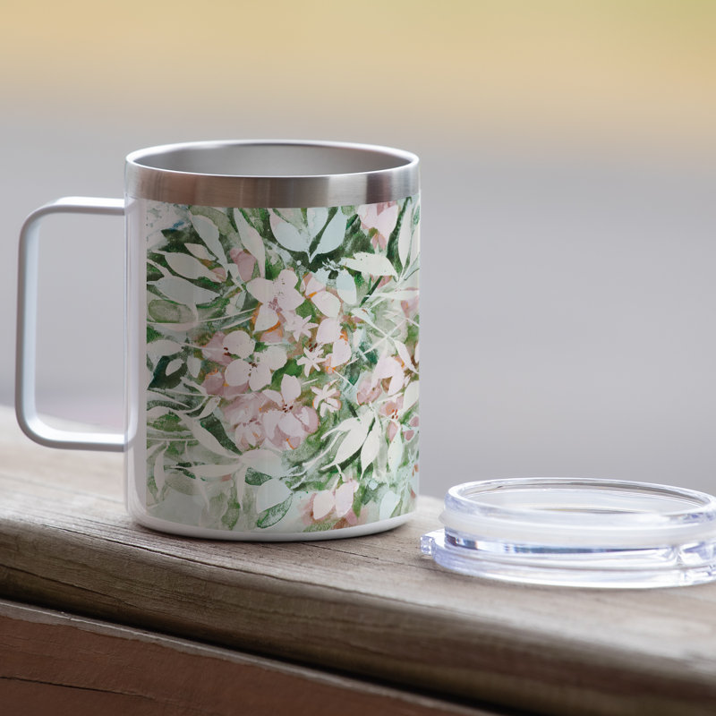 Tasse en acier inoxydable avec couvercle 12 oz. Winston Porter