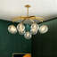 Lustre moderne à 9 lumières avec globes en verre texturé, éclairage décoratif pour la salle à manger et la cuisine