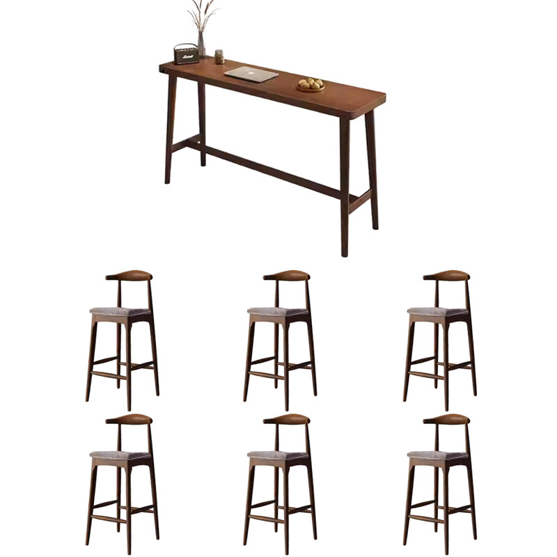 Tables et chaises de bar simples et modernes en bois massif, H 39,3 po x L 55,1 po x l 17,7 po