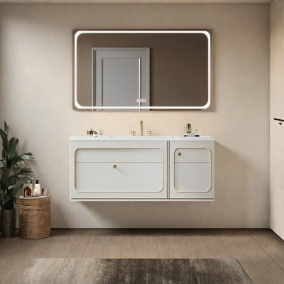 Armoire de salle de bain crème