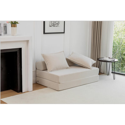 Foldable Sofa Bed Sleeper Lounge Chair with Pillow Floor Mattress Floor Couch with Backrest for Living Room/Dorm/Guest Room/Home Office, Twin