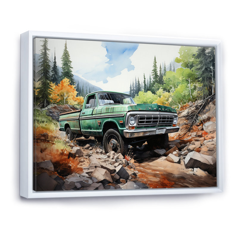 Camionnette Offroad Adventures III - impression, H 34 po x l 44 po x P 1,5 po, Cadre flottant blanc