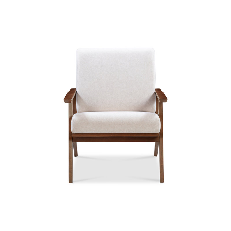 Méridienne Cue, Polyester crème / noyer foncé