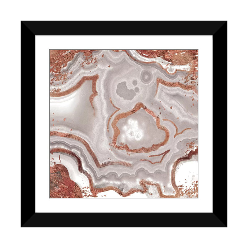 « Rose Gold White Luster », impression sur toile tendue, H 24 po x l 24 po x P 1 po, Papier beaux-arts encadré noir, Blanc