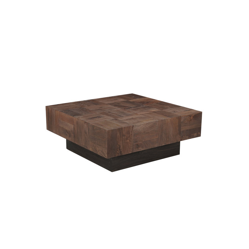 2-piece Square Living Room Table Set, Walnut