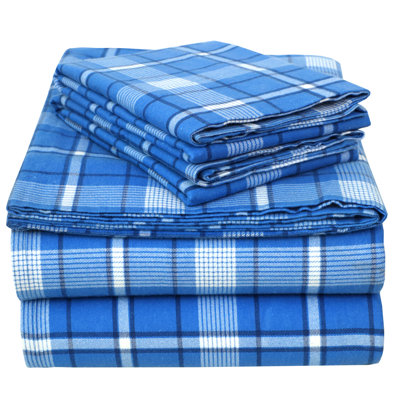 Checkered Bedding Flannel Plaid Sheet Set