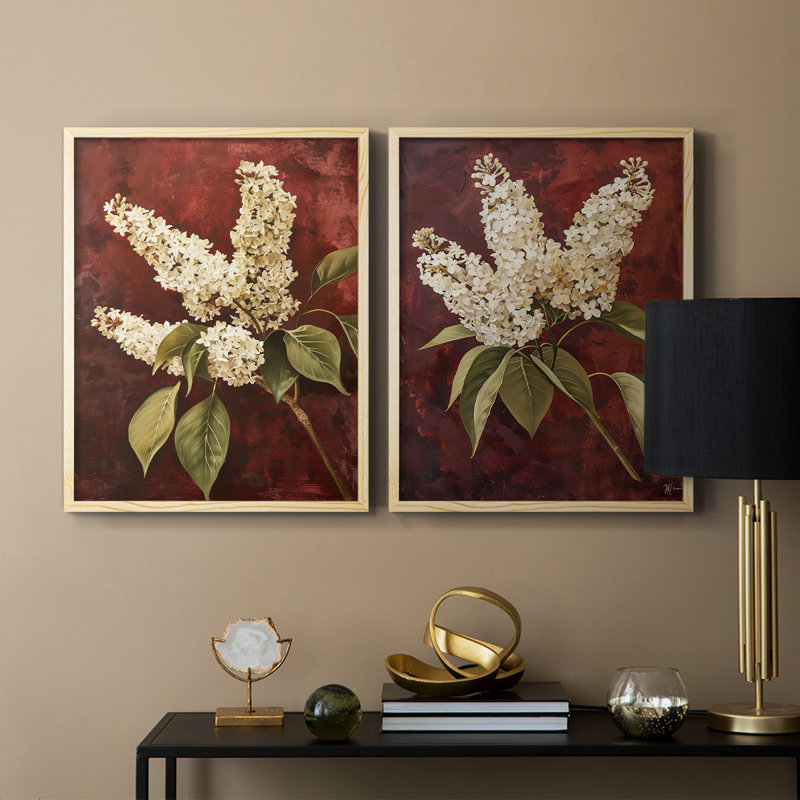 Série FLORAL CXCVI - reproduction encadrée de qualité supérieure - prête à être accrochée - aucun clou requis - aucun clou requis