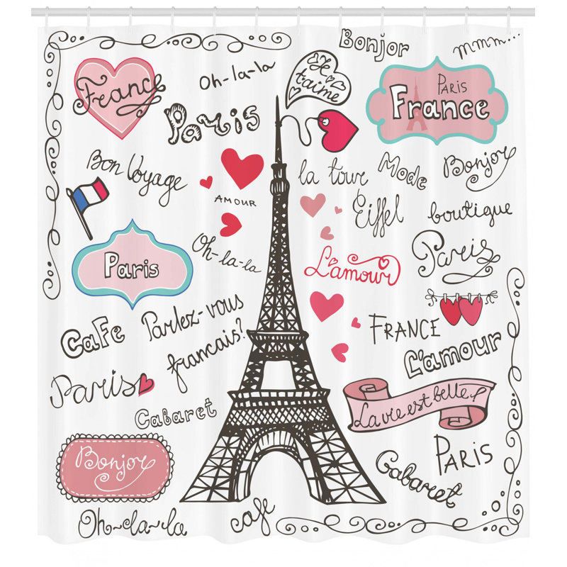 Shower Curtain with Hooks Included, 70" H x 69" W