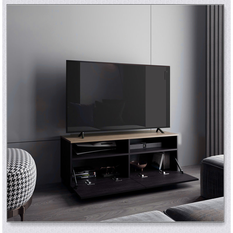 Meuble télé moderne avec tablettes ouvertes et console compacte à profil minimaliste Colman pour le salon ou la chambre à coucher