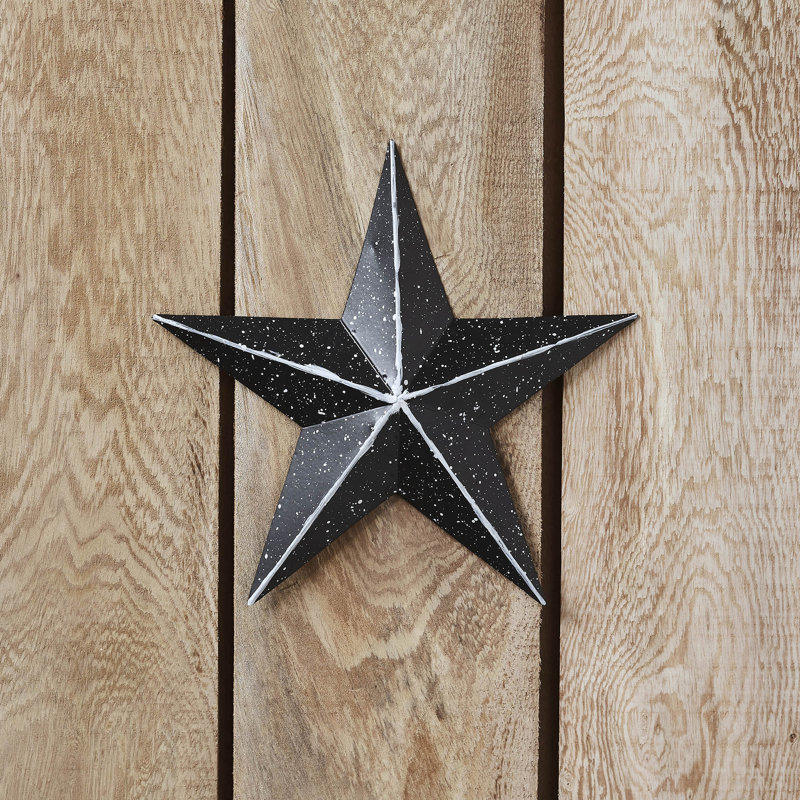  Décoration murale festive en métal étoile, Noir, H 8 po x l 8 po x P 0,75 po