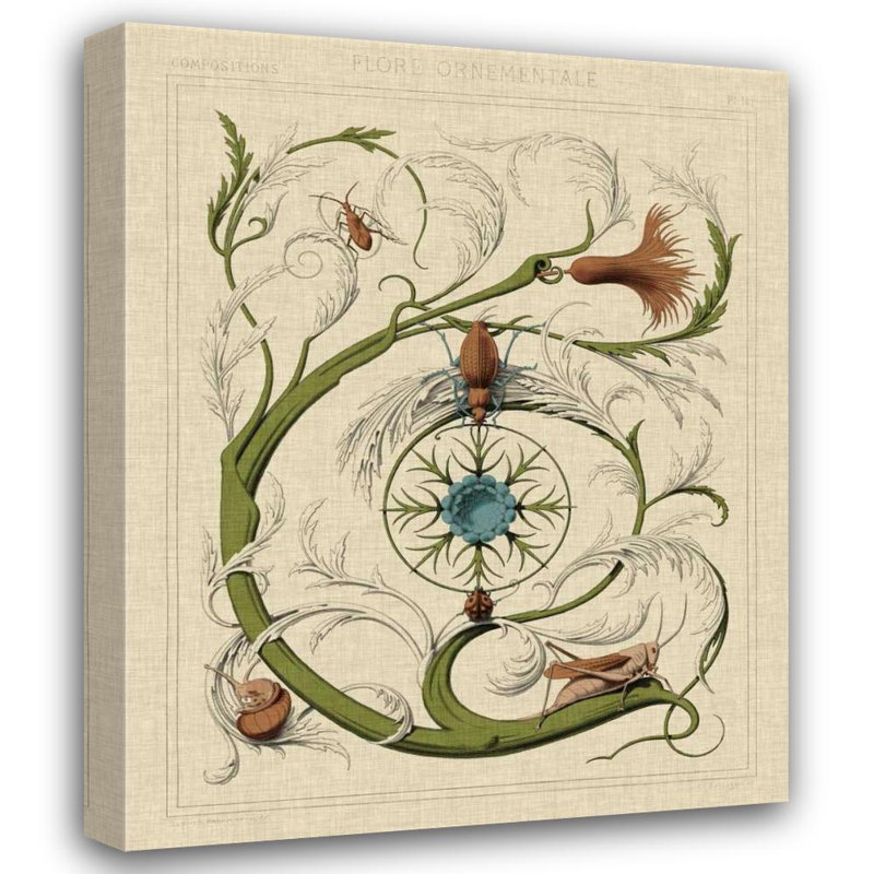 Art graphique sur toile tendue, "Bungalow Flourish III", H 18 po x l 15 po