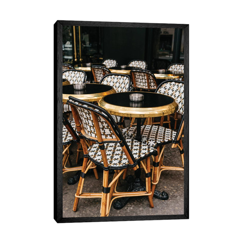 Paris Cafe VII by Bethany Young - Print on Canvas, 152.4cm H x 101.6cm W x 3.81cm D, Black Framed