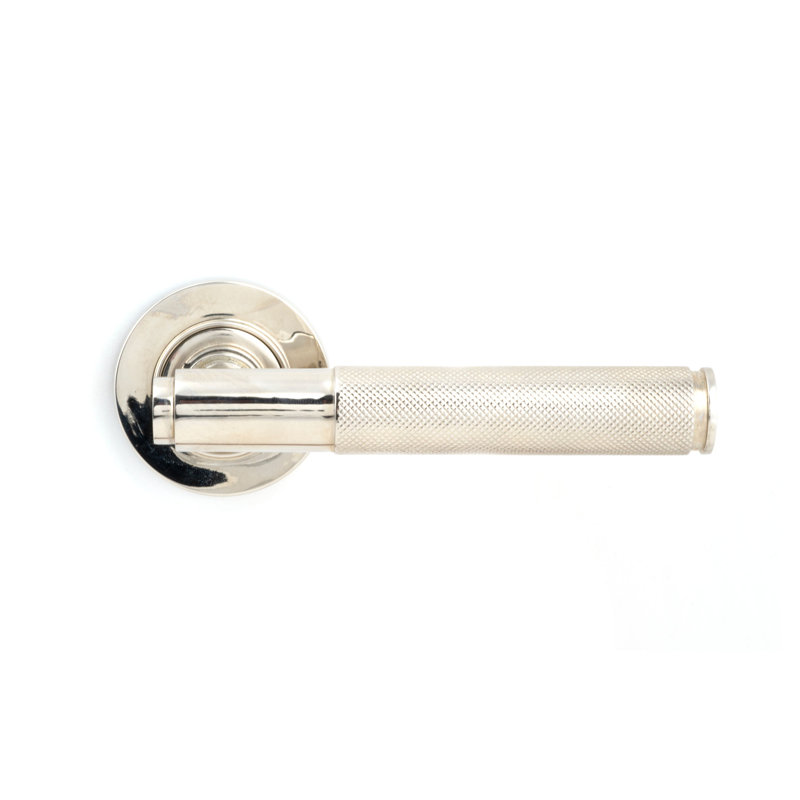 Brompton Latch Right Hand Door Handle, Polished Nickel