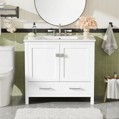 Meuble-lavabo 36 po avec lavabo en céramique