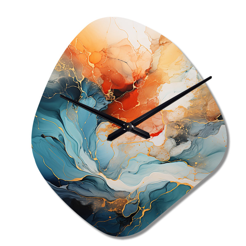 Horloge murale asymétrique «Tass Orange», Grand