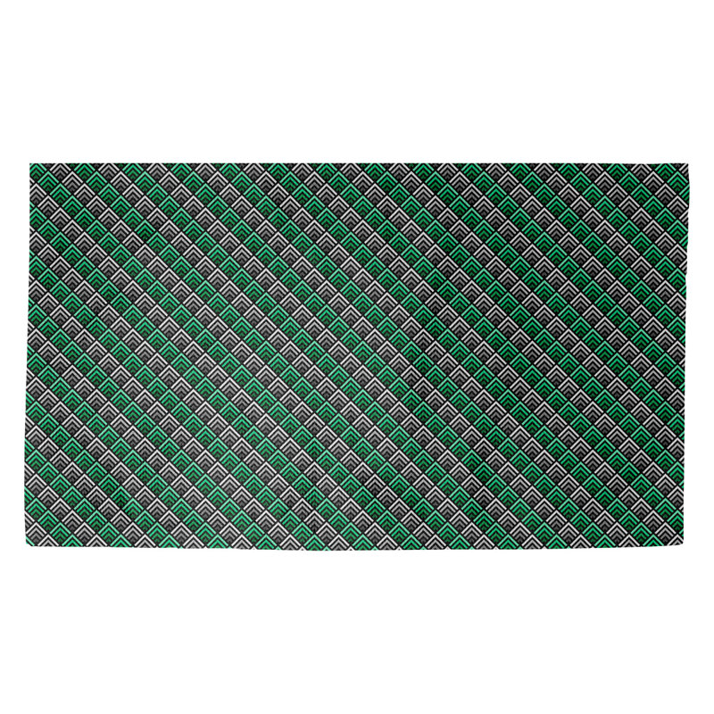 Tapis de porte d’intérieur anti-dérapant Kitterman, White/Green, Rectangle 5 pi 2 1/2 po x 7 pi 2 po