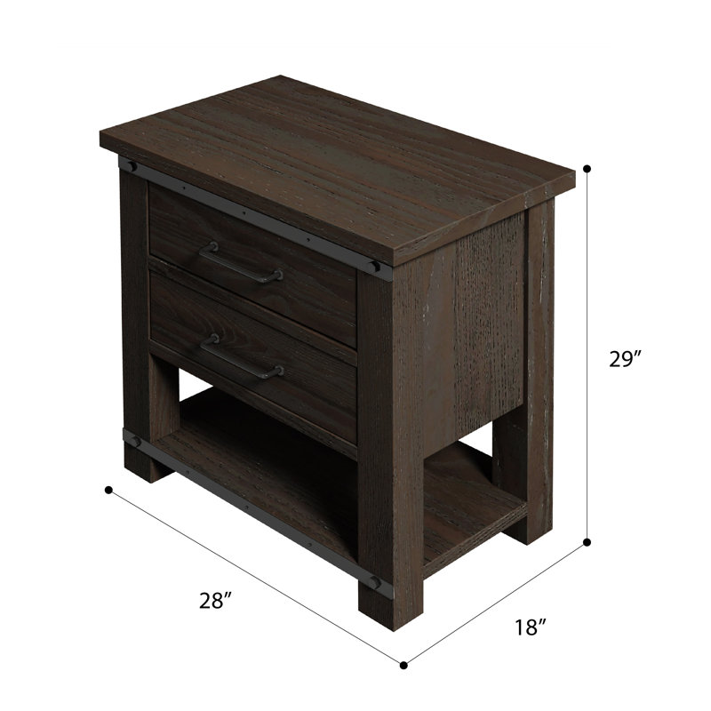 Table de chevet 2 tiroirs Cisbrough