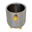 Stainless Steel Ice Bucket with Citron Colour Enameled Ball Handles and Feet