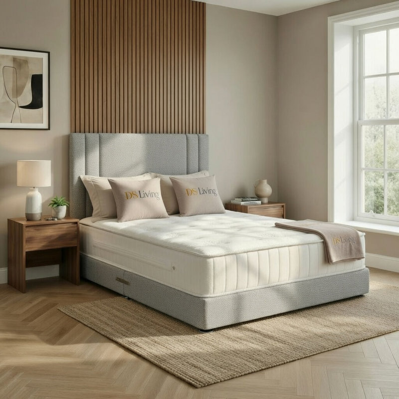 Velora Stone Divan Double Bed, Single, Stone