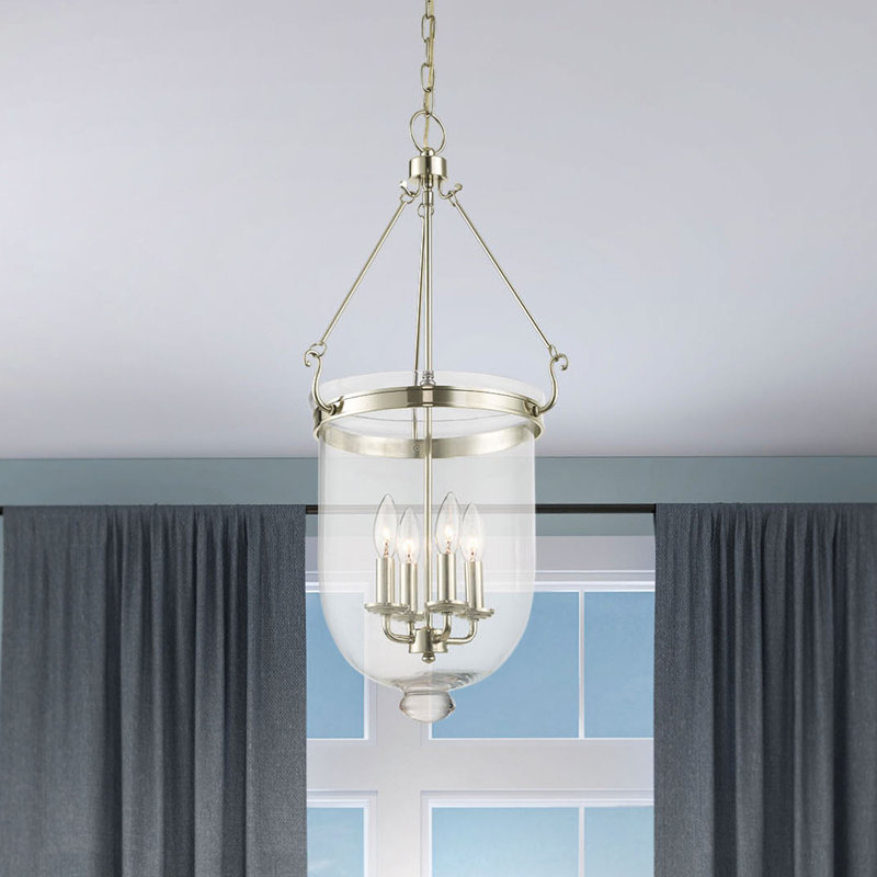 Luminaire suspendu simple urne Husman, H 20 po x l 10 po x P 10 po, Nickel poli