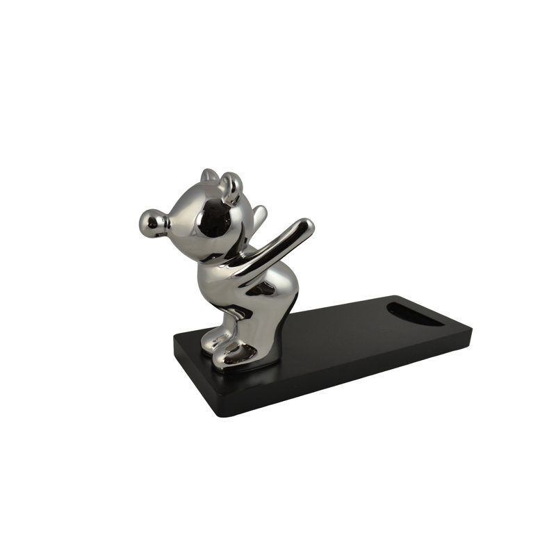 Porte-bouteille en bois 10 po, Argent
