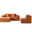 Canapé d'angle modulaire en velours côtelé rouge-orange, convertible en lit, multifonctionnel et spacieux en forme de L, idéal pour les barbecues d'été et les réunions de famille pendant les fêtes.