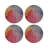 Hex Red Orange Blue Round Beaded Placemat Rough Cut