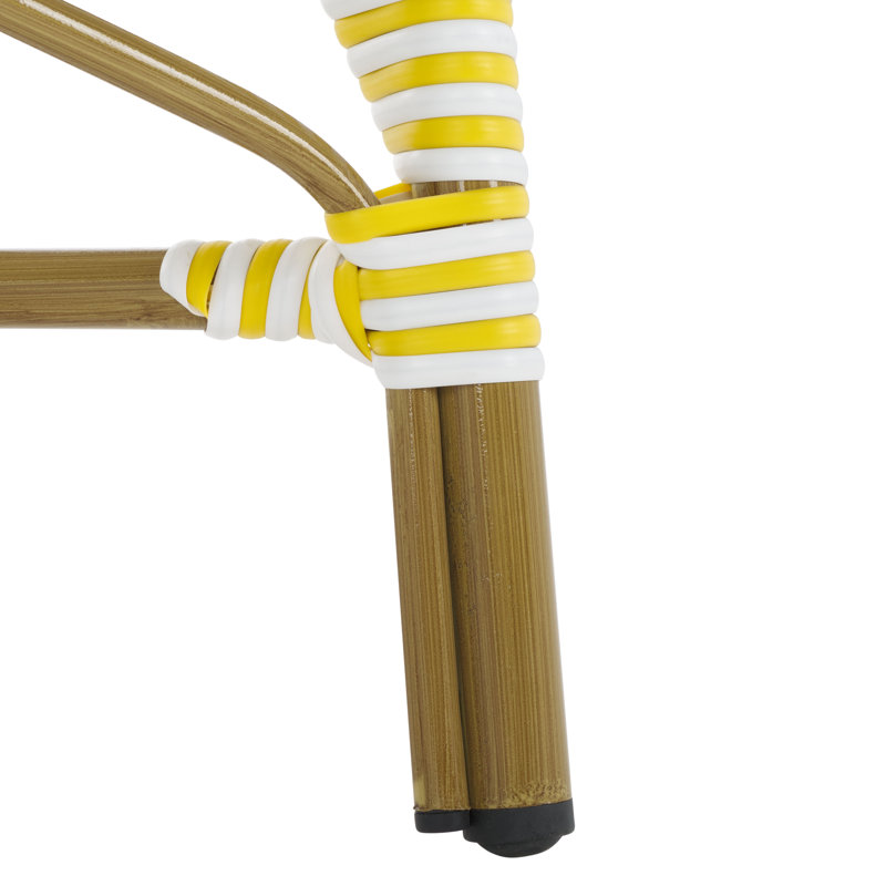 Chaise de patio empilable Wilburg, Jaune / Blanc