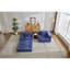 Canapé à compression, canapé-lit à plancher convertible avec structure de forme fixe, canapé modulaire désossé sans causeuse, sans assemblage requis, tissu chenille, pour chambre de salon, bleu foncé-1033344364