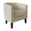 Ensemble de 2 fauteuils demi-tonneau d'appoint ronds beiges avec rembourrage doux et confortable-112219888