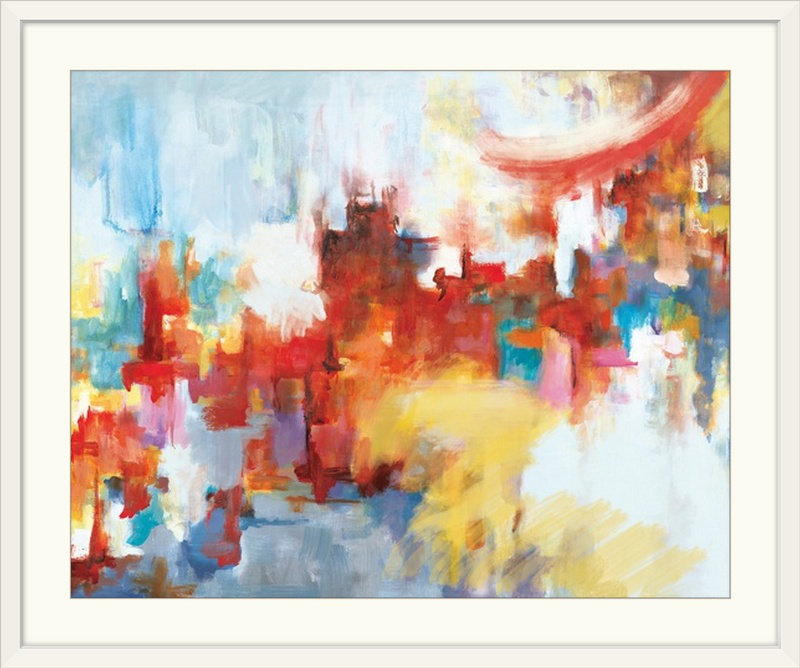 « ii », reproduction d’art City Night, H 32 po x l 38 po x P 1 po, Cadre blanc