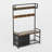 33.1" Wide Hall Tree With 2 Movable Drawers, Shoe Storage, Shelves And Garment Racks, 5-In-1 Entryway Bench With 23 Hooks (Fixed And Movable)