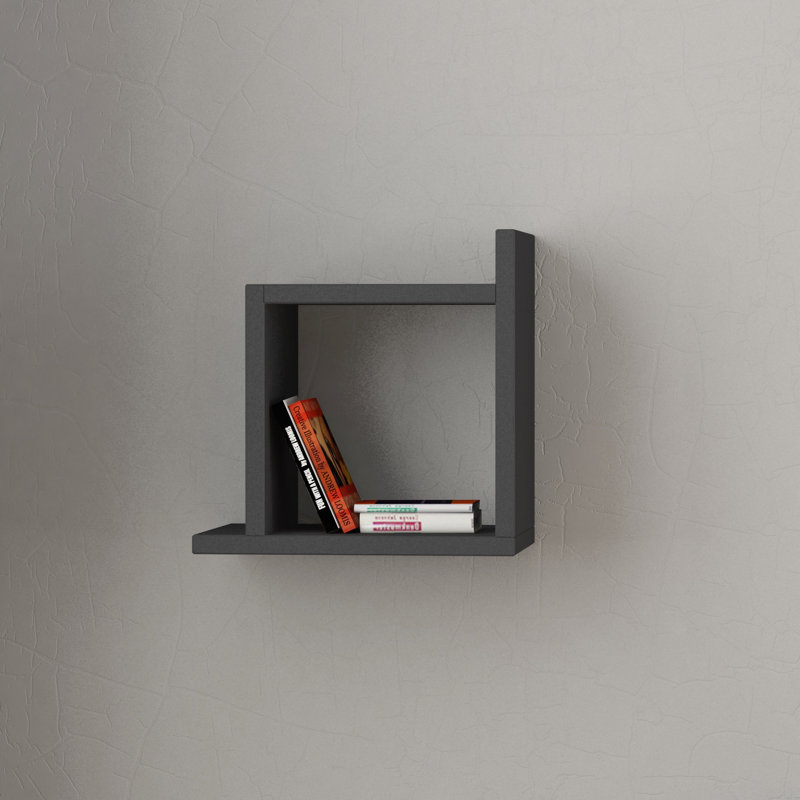 Rio 1;1 Piece Square Floating Shelf, Anthracite