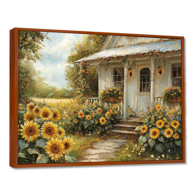 Dominck Sunflowers By The Farmhouse Porch II - Sunflowers Wall Art