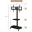 Height And Angle Adjustable Multi-Function Tempered Glass Metal Frame Floor With Lockable Wheels Mobile TV Stand, LCD/Plasma TV Bracket  2 Tier Tempered Glass Shelves For Multiple Media Devices