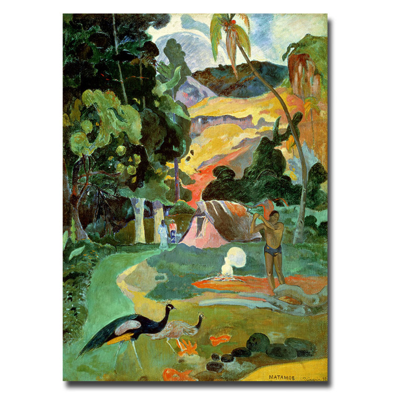 "matamoe" par paul gauguin, reproduction d’art sur toile tendue, H 24 po x l 18 po x P 2 po