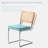 2-Piece Mid-Century Modern Dining Chair Set - Chrome Metal Legs, Armless Mesh & Rattan Backrest, for Kitchen & Dining Room-1013599622
