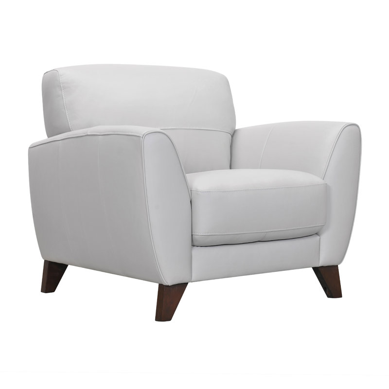 Caloundra Leather Armchair, Dove Gray Genuine Leather