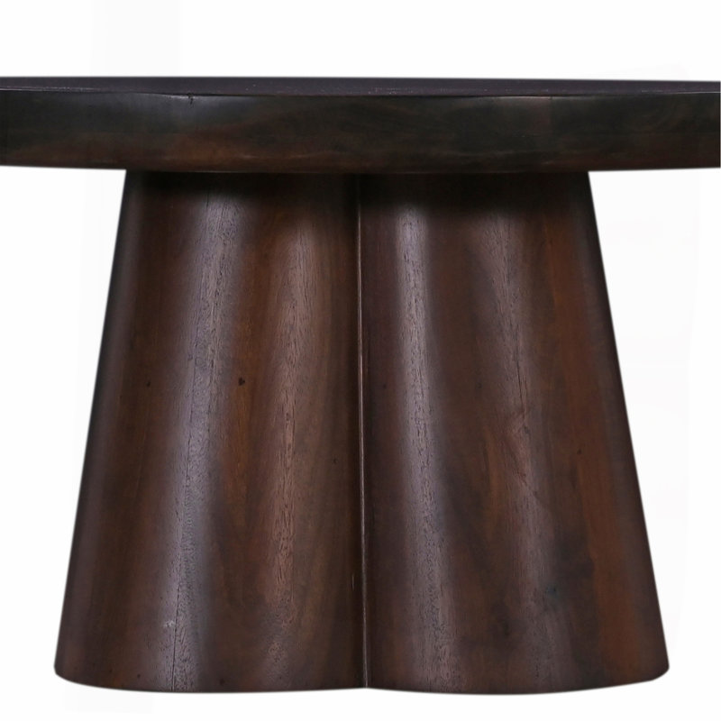 Salon 31 po Table ronde en bois avec base à piédestal