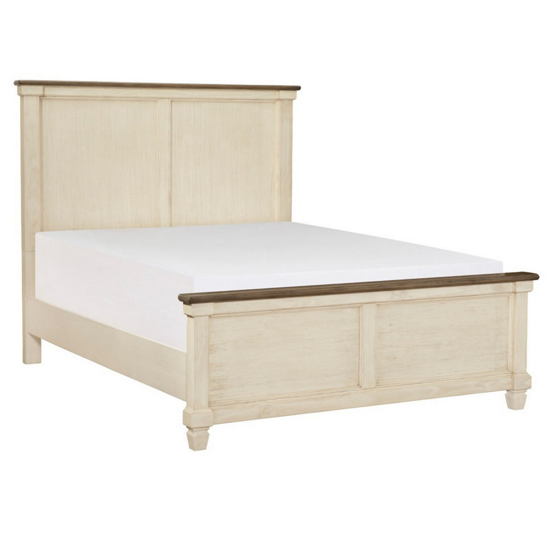Lit plateforme Dezerae, Antique White/Rosy Brown, Grand