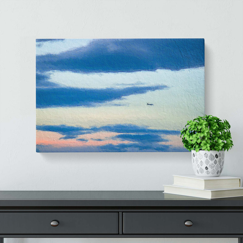 Airplane Through the Clouds - Wrapped Canvas, 40cm H x 60cm W x 3cm D