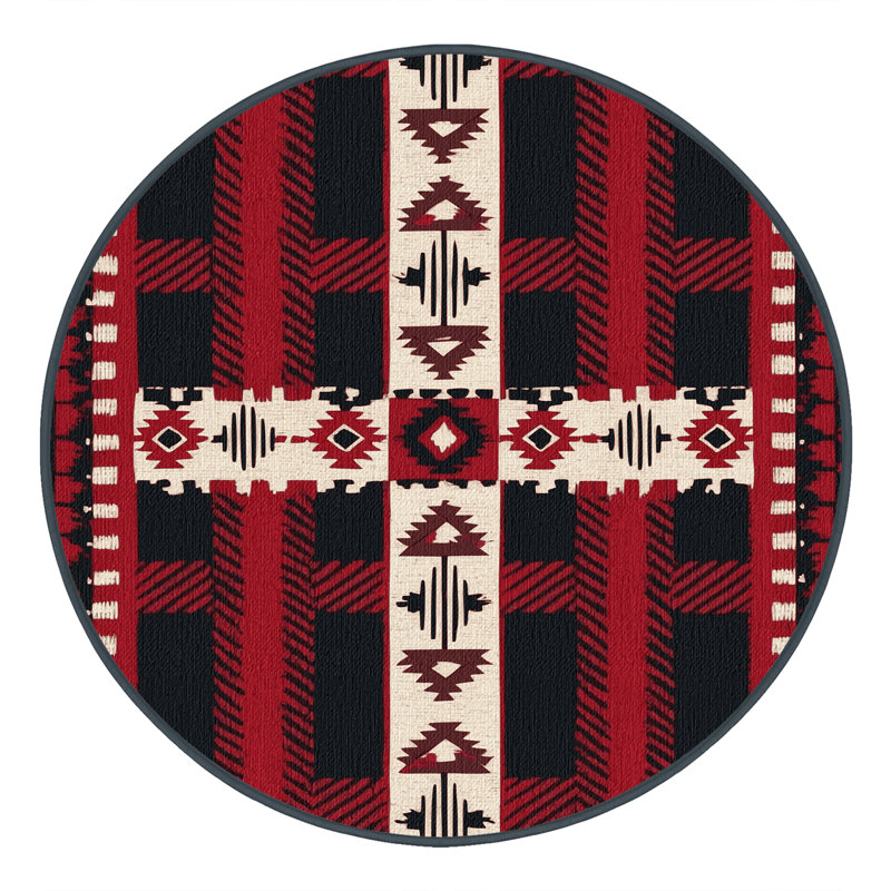  Tapis lavable Buffalo Check Southwestern, Rond 7 pi