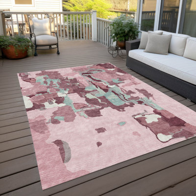 Tapis rose intérieur / extérieur lavable Myza 