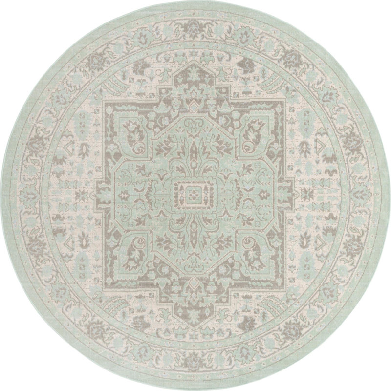 Shauntra Oriental Indoor Rug, Round 7'