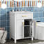 Compact 24" Bathroom Vanity Combo With Ceramic Sink With Elegant Golden Handles And Ample Storage
