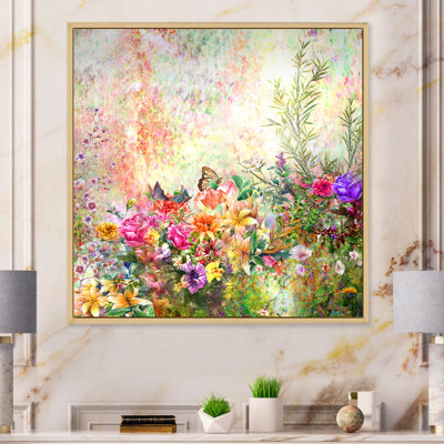 «Modern Multi And Green Summer Garden V», reproduction de cadre photo sur toile