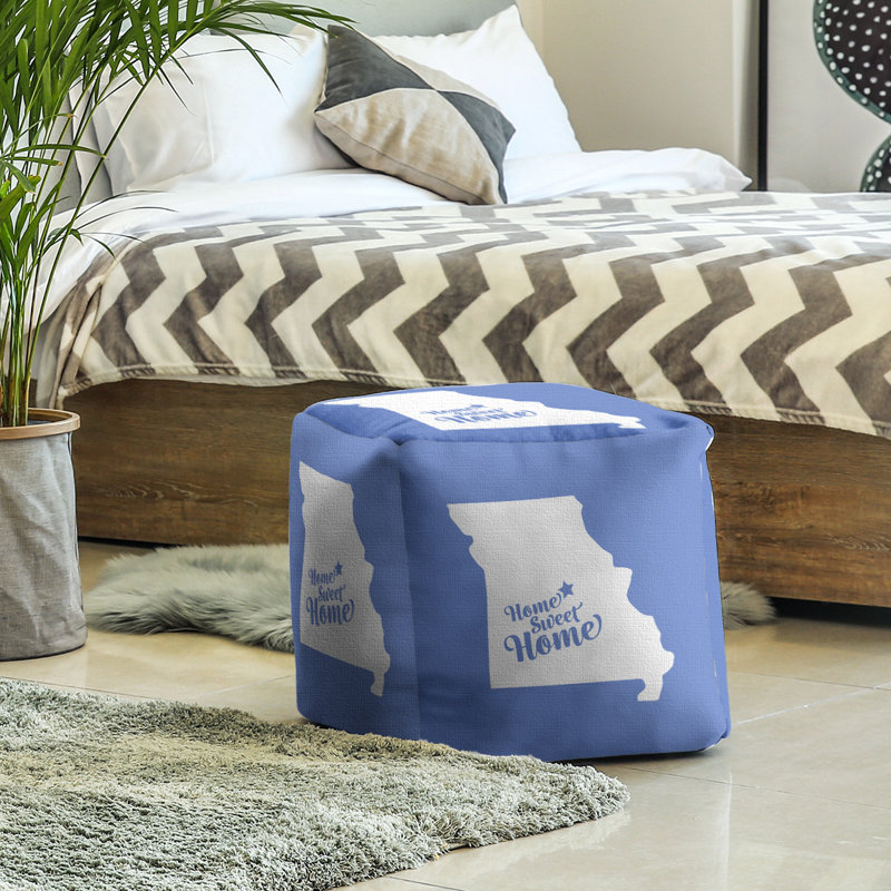 Repose-pieds cubique pour villes jefferson home, Bleu